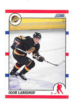 1990-91 Score #123 Igor Larionov Vancouver Canucks RC