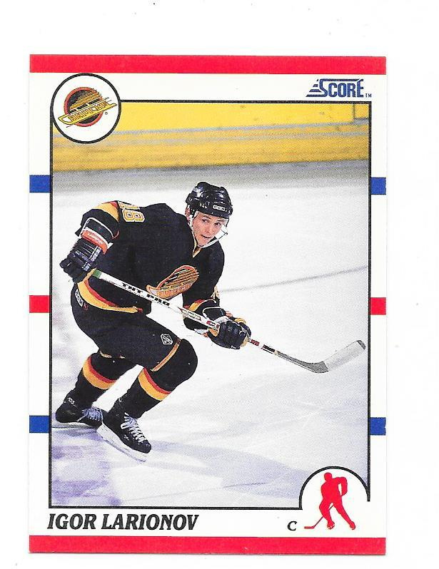1990-91 Score #123 Igor Larionov Vancouver Canucks RC