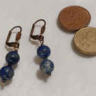 Lapis lazuli kivi korvakorut sininen kivi korvakorut - pikkukuva 4