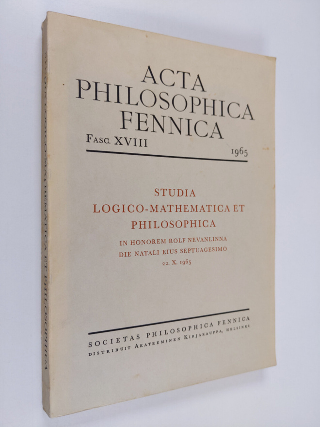 Rolf Nevanlinna : Studia logico-mathemathica et philosoph...