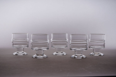 1021. 5kpl Iittala 'Pisararengas' juomalasi. Timo Sarpaneva.
