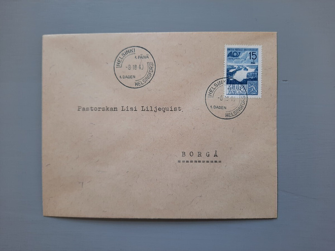 FDC Suomi UPU 75-v, tuloleima