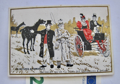 Keräilykortti Suklaakuva 1900-l Auto Kromolitografia UPEA