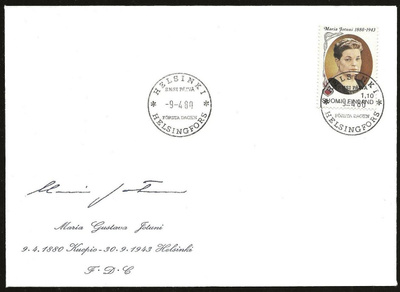 1980 FDC 1,10mk Maria Jotuni