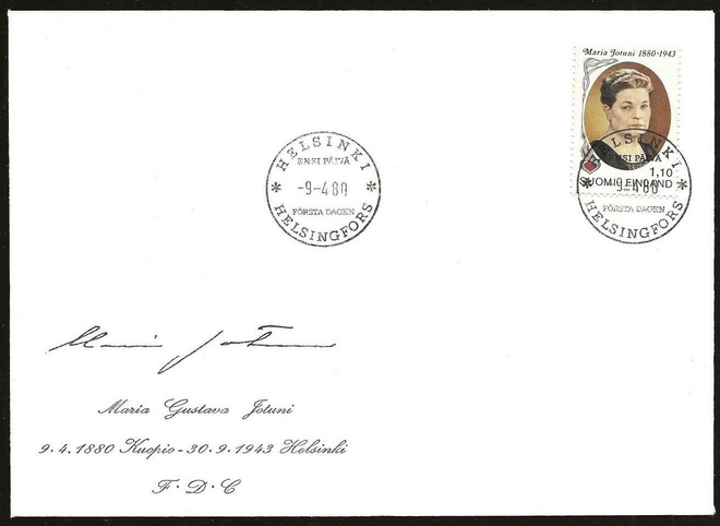 1980 FDC 1,10mk Maria Jotuni