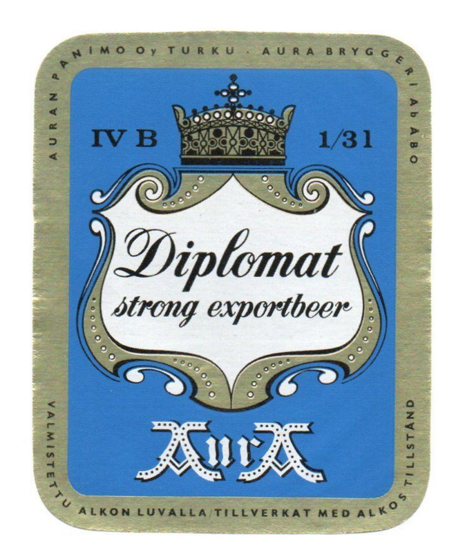 Auran Panimo Diplomat strong exportbeer Etiketti