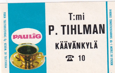 Käävänkylä, T:mi P. Tihlman , Paulig  2/11