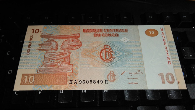 Congo Kongo 10 francs 2003 UNC