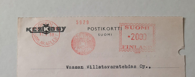 Kuva/firmaleima, virkisty K kahvilla, Kokkola 15.258