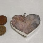 ISO Raakakivi akaatti kivi sydän riipus silver plated - pikkukuva 5