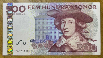 Ruotsi Sverige 500 Kronor Malli 2001