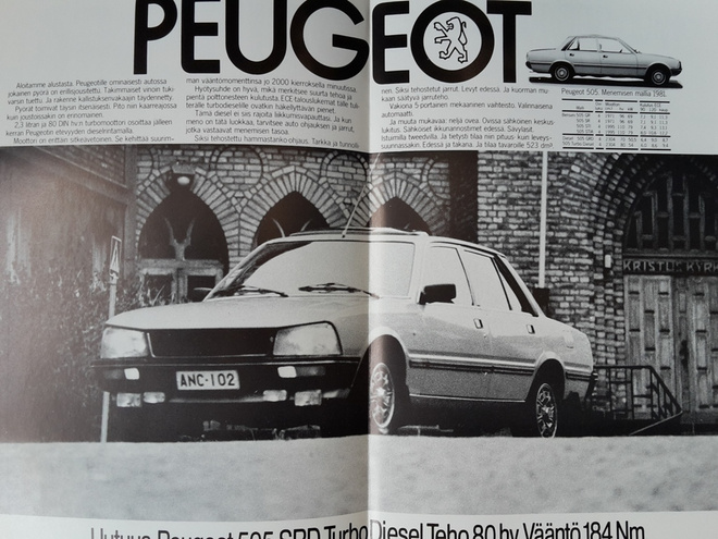 Peugeot 505 SRD Turbo Diesel -esite, 1981