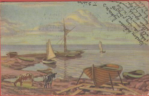 Erik Juselius Lehmät rannalla