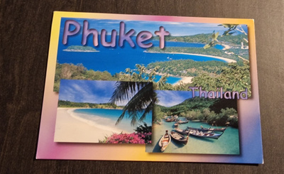 PHUKET, THAILAND, THAIMAA, kulkenut postikortti