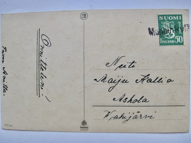 VANHA Postikortti Rivileima Monninkylä 1930-l