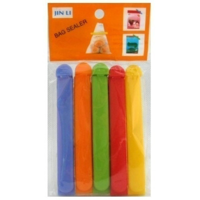 Jin Li Pussinsulkija Klipsit, 10cm, 5kpl, värilliset *UUSI*