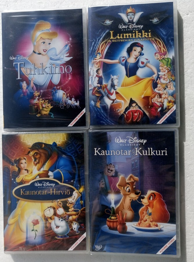 Lumikki, Tuhkimo, Kanotar ja Kulkuri, Kaunotar ja hirviö DVD