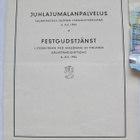 VANHA Ohjelma Juhlajumalanpalvelus Suomi 35v 1952 Suurkirkko - pikkukuva 1