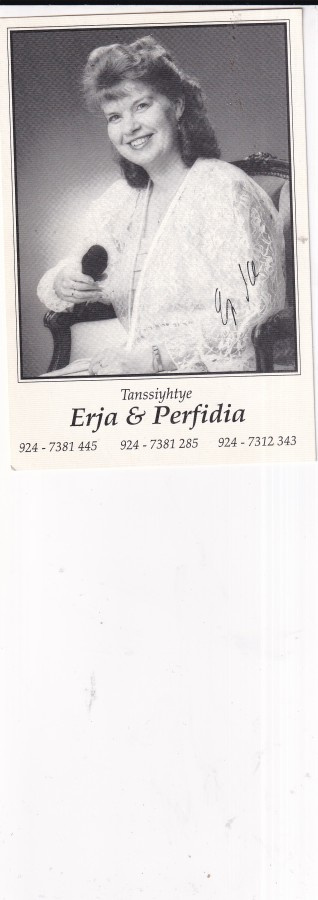Erja & Perfidia , tanssiyhtye, fanikortti  b572