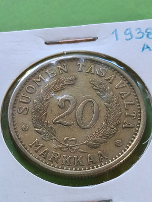 1938 tosi siisti 20 MARKKAA