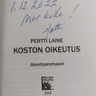Pertti Laine : Koston oikeutus : jännitysromaani (signeer... - pikkukuva 3