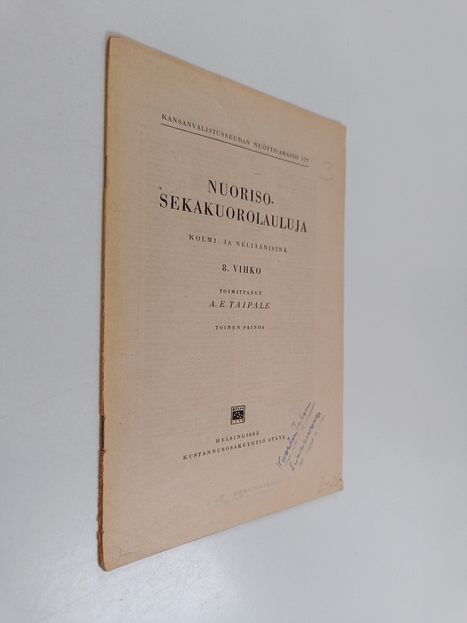 A. E. Taipale : Nuorisosekakuorolauluja : kolmi- ja neliä...