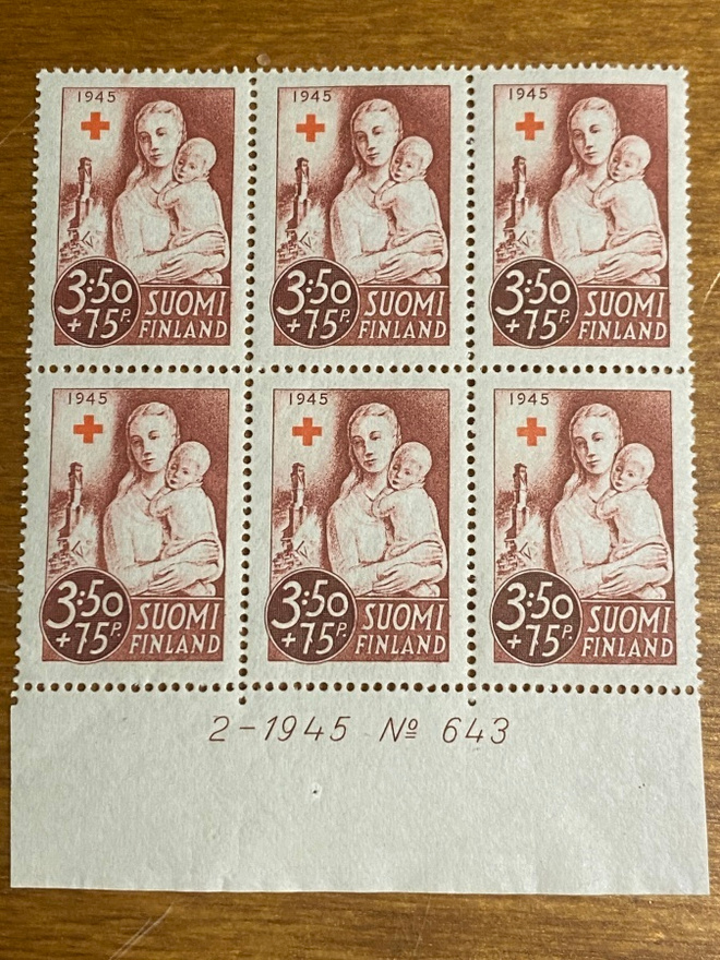 PR 1945 3,50MK+75PEN NUMERO KUUSILO**