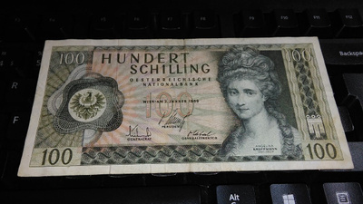 Austria Itävalta 100 Schilling 1969 sn093 VF-