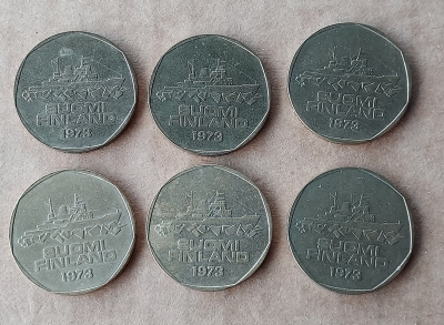 Jäänsärkijä 5 markkaa - 6 kpl 1973