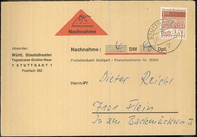 BRD Mi 501 postiennakkokirje