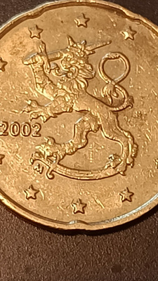 Suomi 2002 20c leijonan kielen ja miekan välissä patti