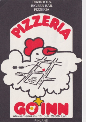 Lahti: Pizzeria Go Inn - mainoskortti