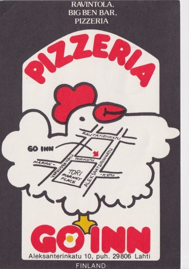 Lahti: Pizzeria Go Inn - mainoskortti