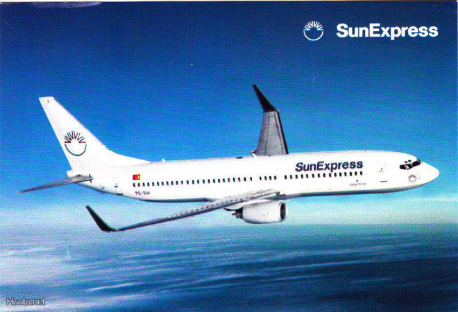 LENTOKONEKORTTI - BOEING 737 - 800 - SUN EXPRESS