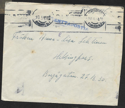 Postilähetys - Kenttäposti + KPK 1 18.1.1944
