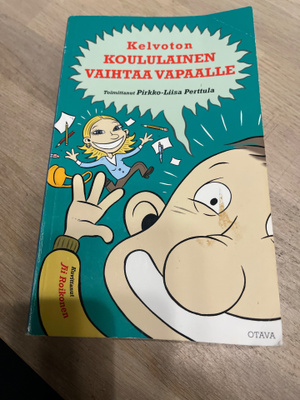 Kelvoton koululainen vaihtaa vapaalle vitsikirja