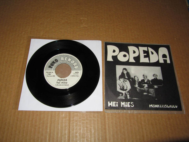 Popeda 7" Hei Mies/Mönkiäislaulu,PS v.1978 EX/EX!! HUIPPU!