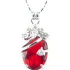884 .. Silver Kaunis Rubin Crystal Riipus .. Kaulakoru - pikkukuva 1