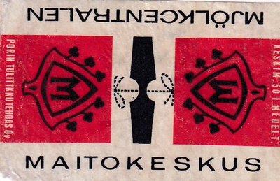 Maitokeskus, Tulitikkuetiketti.  s102