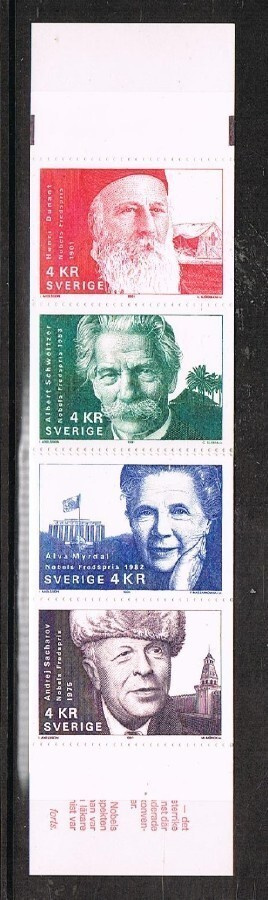 Ruotsi 1991 - Nobelvoittajia vihko (2x4eril)  ++