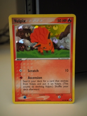Pokemon kortti Vulpix EX Hidden Legends reverse