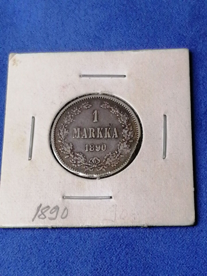 1 Markka 1890 Hopearaha