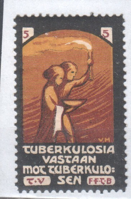 Tub joulumerkki  1910 postituoreena.
