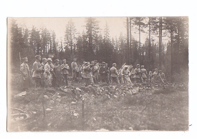 VANHA Valokuva Suojeluskunta Kuopio n. 1919 Ammunta