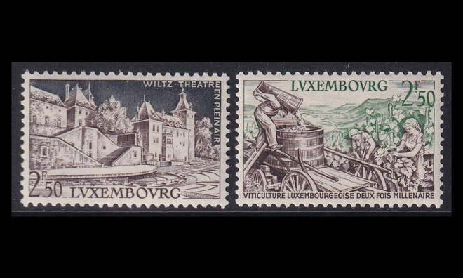 Luxemburg 593-4 ** Nähtävyyksiä (1958)