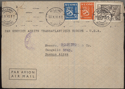 M30 1940 lentokirje Argentiinaan