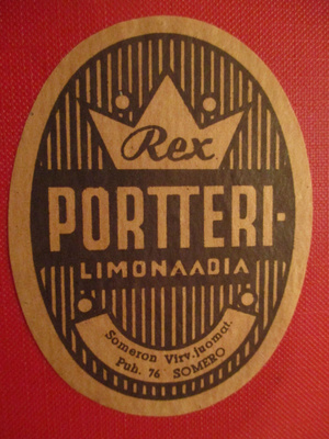 VANHA JUOMAETIKETTI - REX PORTTERI LIMONAADIA (K14-46)