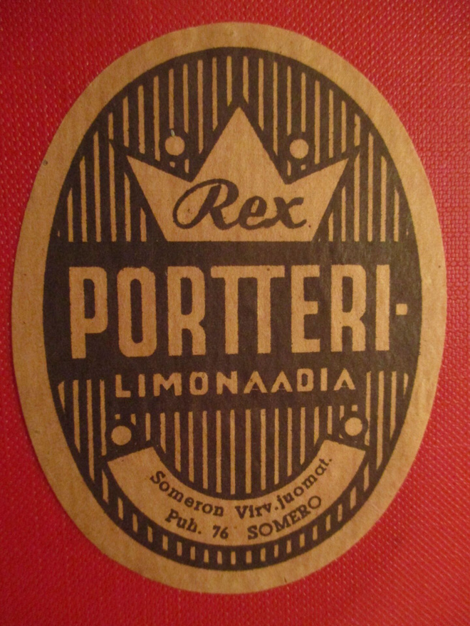 VANHA JUOMAETIKETTI - REX PORTTERI LIMONAADIA (K14-46)