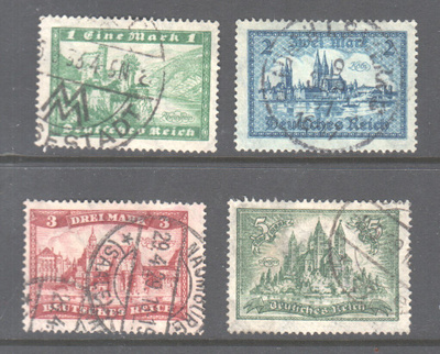 Saksa 1924 Lape 358-61 leimattuna