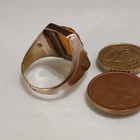 Antique Antiikki Tiikerinsilmä kivi Intaglio sormus - pikkukuva 4